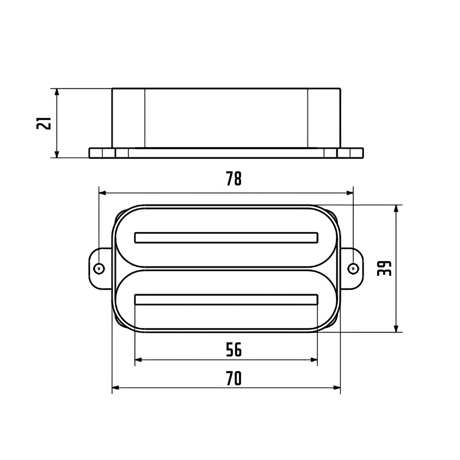 6-string Blade Humbucker Size